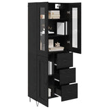 Credenza Rovere Nero 69,5 x 34 x 90 cm Legno truciolato
