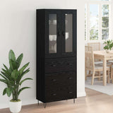 Credenza Rovere Nero 69,5 x 34 x 90 cm Legno truciolato