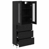 Credenza Rovere Nero 69,5 x 34 x 90 cm Legno truciolato