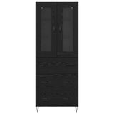 Credenza Rovere Nero 69,5 x 34 x 90 cm Legno truciolato