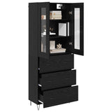 Credenza Rovere Nero 69,5 x 34 x 90 cm Legno truciolato