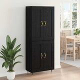 Credenza Rovere Nero 69,5 x 34 x 90 cm Legno truciolato
