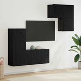 Mobile TV 4 pcs Rovere Nero Legno truciolato