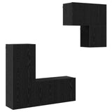 Mobile TV 4 pcs Rovere Nero Legno truciolato
