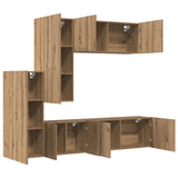 Unità TV da Parete 5 pcs Rovere artigianale Legno truciolato