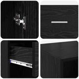 Credenza Rovere Nero 50 x 42,5 x 225 cm Legno truciolato