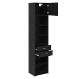 Credenza Rovere Nero 50 x 42,5 x 225 cm Legno truciolato