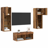 Mobiletti TV da Parete 4 pcs Rovere artigianale