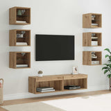 Mobile TV 8 pcs Rovere artigianale Vetro
