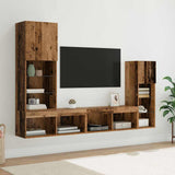 Unità per TV a Muro 4 pcs Legno vecchio Legno truciolato