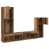 Unità per TV a Muro 4 pcs Legno vecchio Legno truciolato