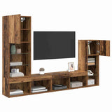 Unità per TV a Muro 4 pcs Legno vecchio Legno truciolato