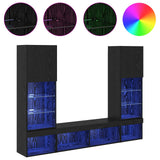 Unità a muro per TV con LED 5 pcs 40,5 x 30 x 102 cm