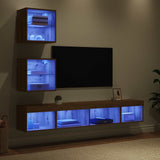 Unità a muro per TV con LED 5 pcs Rovere artigianale