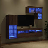 Unità per TV a Muro 6 pcs Rovere artigianale Legno truciolato