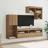 Unità per TV a Muro 6 pcs Rovere artigianale Legno truciolato
