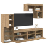 Unità per TV a Muro 6 pcs Rovere artigianale Legno truciolato