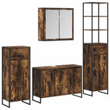 Set di mobili per il bagno Rovere fumé Legno truciolato