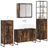 Set di mobili per il bagno Rovere fumé Legno truciolato