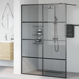 Parete Doccia Walk-in Nero 140 x 195 cm vetro temperato