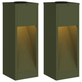 Lucina LED Solare da Percorso 2 pcs Verde oliva