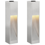 Lucina LED Solare da Percorso 2 pcs Acciaio inossidabile