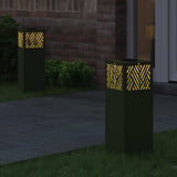 Faro LED solare per sentieri a spina di pesce 2 pcs Verde oliva