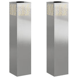 Faro LED solare per sentieri 2 pcs Argento Acciaio inossidabile