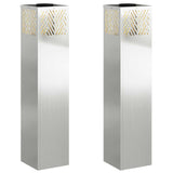Faro LED solare per sentieri 2 pcs Argento Zincato