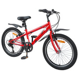 Bicicletta per Bambini 24 Pollici 6-Speed per 8-12 anni Rosso