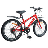 Bicicletta per Bambini 24 Pollici 6-Speed per 8-12 anni Rosso