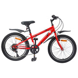 Bicicletta per Bambini 24 Pollici 6-Speed per 8-12 anni Rosso