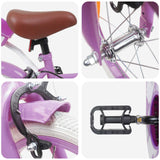 Bicicletta per Bambini 16 Pollici per bambini di 4-6 anni Viola