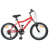 Bicicletta per Bambini 24 Pollici 6-Speed per 8-12 anni Rosso