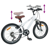 Mountain Bike 24 Pollici 6-Velocità per 8-12 anni Bianco