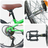 Mountain Bike 24 Pollici 6-Velocità per 8-12 anni Verde