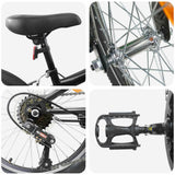 Mountain Bike 20 Pollici 6-Velocità per 5-8 anni Nero