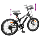 Mountain Bike 20 Pollici 6-Velocità per 5-8 anni Nero
