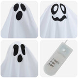 Fantasma appeso di Halloween con 3 LED 3 pcs Bianco Poliestere