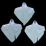 Fantasma appeso di Halloween con 3 LED 3 pcs Bianco Poliestere