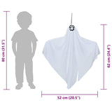 Fantasma appeso di Halloween con 3 LED 3 pcs Bianco Poliestere