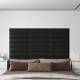 Testiera da Parete 12 pcs 60 x 15 cm Nero Tessuto
