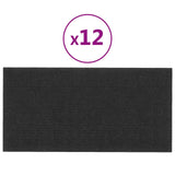 Testiera da Parete 12 pcs Nero 60 x 30 cm Tessuto