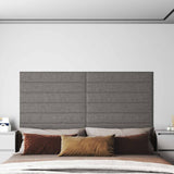 Testiera da Parete 12 pcs 90 x 15 cm Grigio chiaro Tessuto