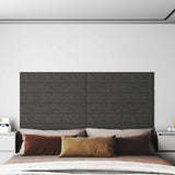 Testiera da Parete 12 pcs Grigio scuro 90 x 15 cm Tessuto