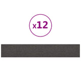 Testiera da Parete 12 pcs 90 x 15 cm Grigio scuro Tessuto