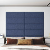 Testiera da Parete 12 pcs 90 x 30 cm Blu Tessuto