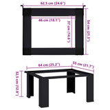 Pedestallo per Lavatrice Nero 64 x 55 x 32.5 cm Acciaio