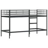 Struttura del letto loft per bambini Nero 75 x 190 cm Acciaio