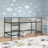 Struttura del letto loft per bambini Nero 80 x 200 cm Acciaio